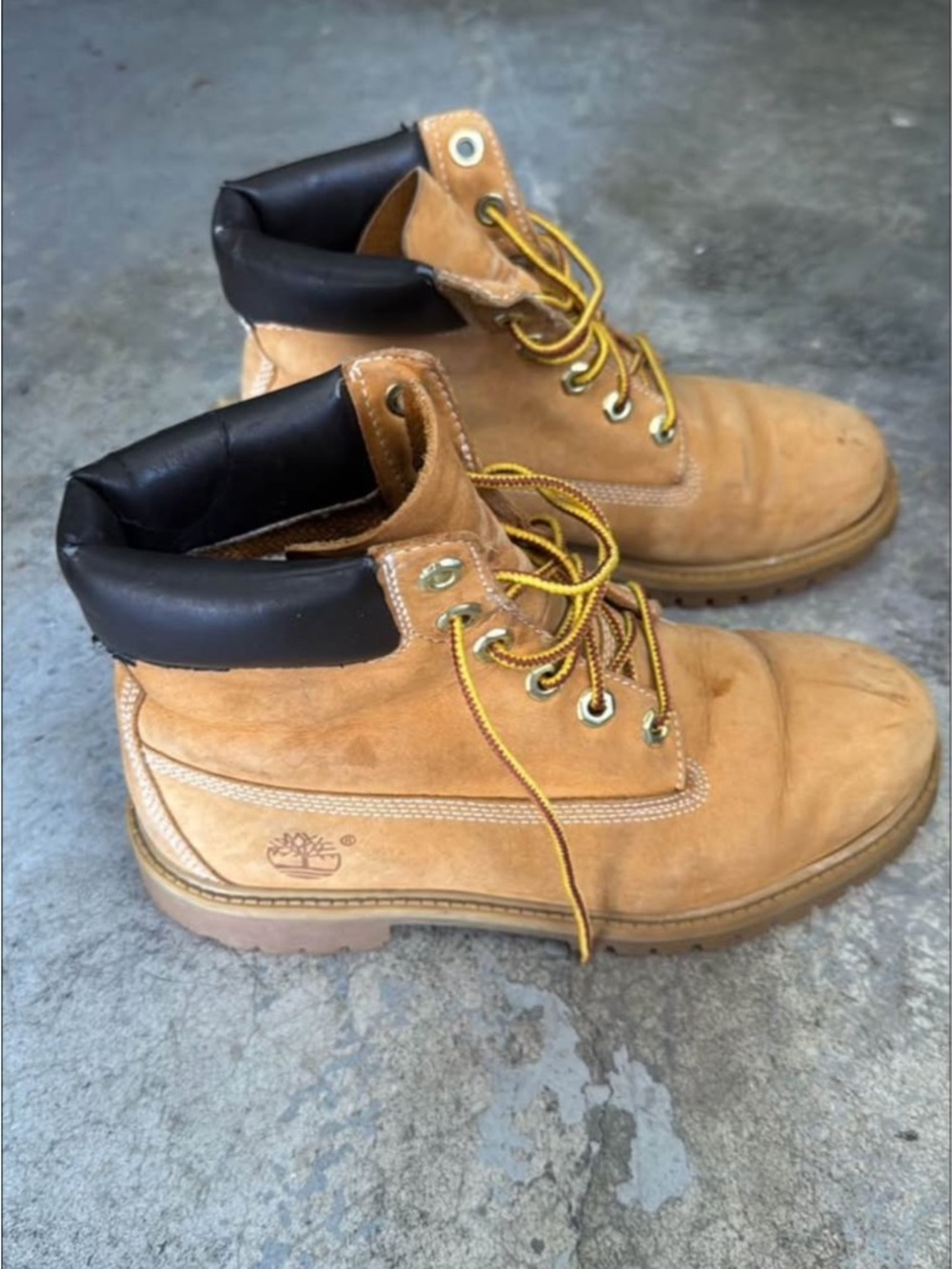 Timberland Wheat Nubuck Work Boots with Black Collar